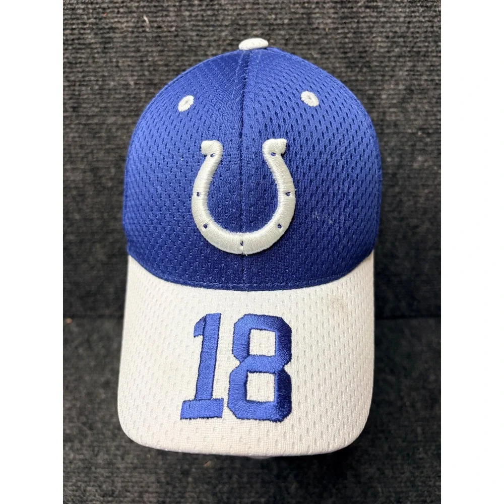 Reebok Peyton Manning Indianapolis Colts Youth Hat Blue White 18 NFL D300 RL-18B